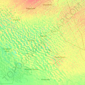 Fala topographic map, elevation, terrain