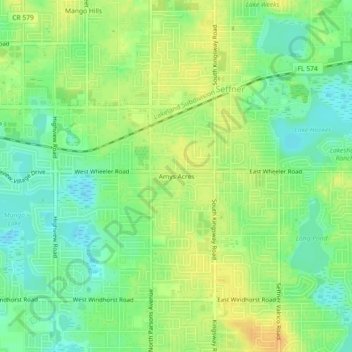 Amys Acres topographic map, elevation, terrain