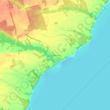 Port Ryerse topographic map, elevation, terrain