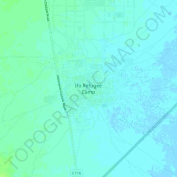 Ifo Refugee Camp topographic map, elevation, terrain