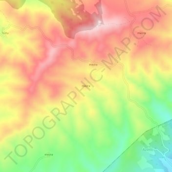 mezra topographic map, elevation, terrain