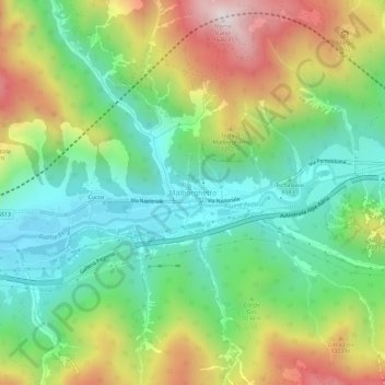 Malborghetto topographic map, elevation, terrain