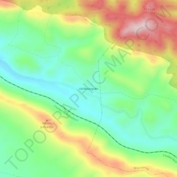 Valdeazogues topographic map, elevation, terrain