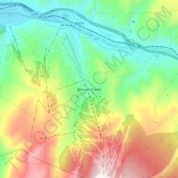 Beaver Creek topographic map, elevation, terrain
