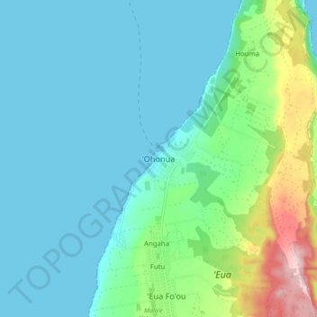 ʻOhonua topographic map, elevation, terrain