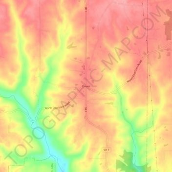 Dover topographic map, elevation, terrain