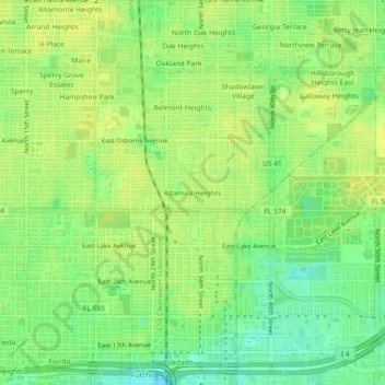 Altamira Heights topographic map, elevation, terrain