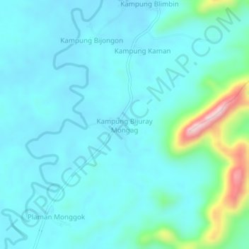 Kampung Bijuray Mongag topographic map, elevation, terrain