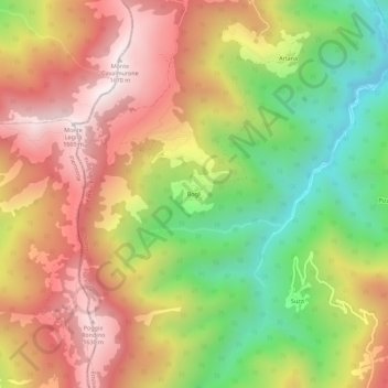 Bogli topographic map, elevation, terrain