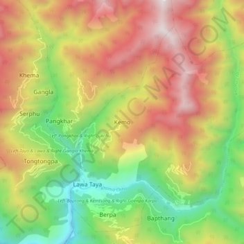 Kemo topographic map, elevation, terrain