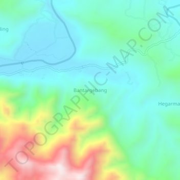 Bantargebang topographic map, elevation, terrain