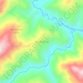 Giring-Giring topographic map, elevation, terrain