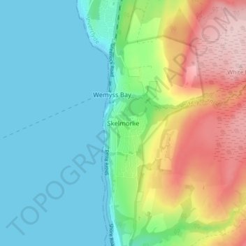 Skelmorlie topographic map, elevation, terrain