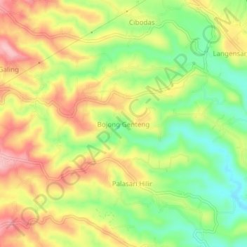 Bojong Genteng topographic map, elevation, terrain