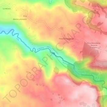 Rio Barbas topographic map, elevation, terrain