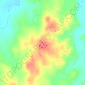 High Point topographic map, elevation, terrain