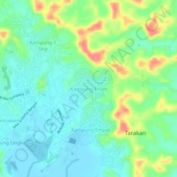 Kampung Enam topographic map, elevation, terrain