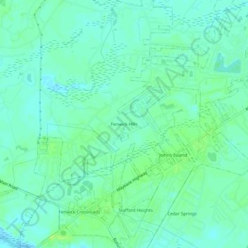 Fenwick Hills topographic map, elevation, terrain