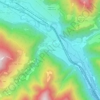 Pfulters topographic map, elevation, terrain