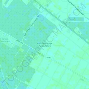 Kampung Sungai Tunggal Baru topographic map, elevation, terrain