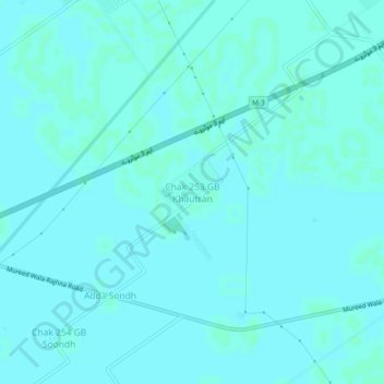 Chak 253 GB Khautran topographic map, elevation, terrain