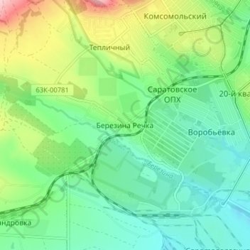 Березина Речка topographic map, elevation, terrain