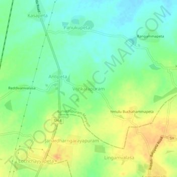 Venkatapuram topographic map, elevation, terrain