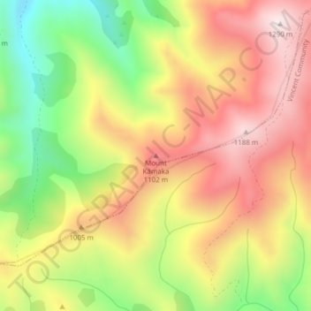 Mount Kāmaka topographic map, elevation, terrain