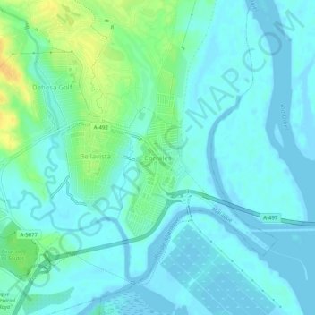 Corrales topographic map, elevation, terrain