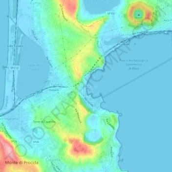 Baia topographic map, elevation, terrain