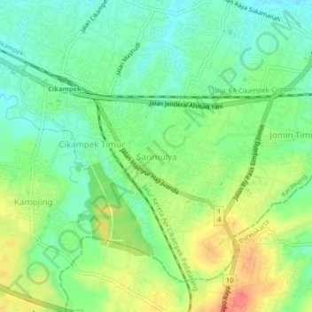 Sarimulya topographic map, elevation, terrain