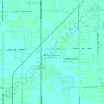 Silver Palm Place topographic map, elevation, terrain