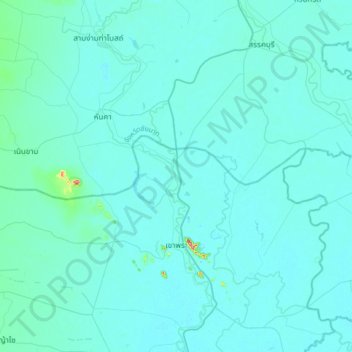 Pak Nam topographic map, elevation, terrain