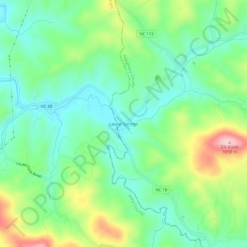 Laurel Springs topographic map, elevation, terrain