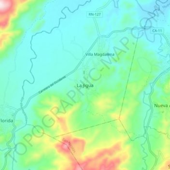 La Jigua topographic map, elevation, terrain
