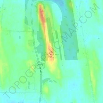 Hill Cumorah topographic map, elevation, terrain