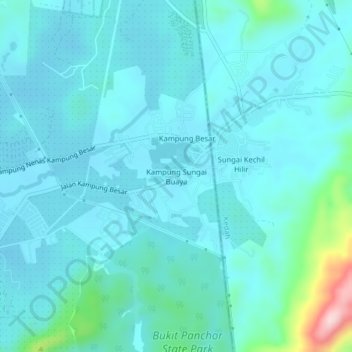 Kampung Sungai Buaya topographic map, elevation, terrain