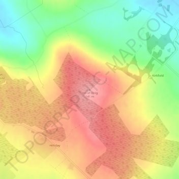 Hill of Olrig topographic map, elevation, terrain