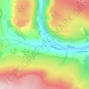 Muker topographic map, elevation, terrain