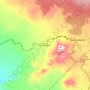 Kapatagan topographic map, elevation, terrain
