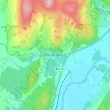 Dulnain Bridge topographic map, elevation, terrain