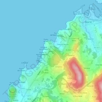 Bagüín topographic map, elevation, terrain