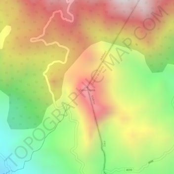 Cerro Flores topographic map, elevation, terrain