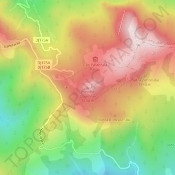 Pietrele Doamnei topographic map, elevation, terrain