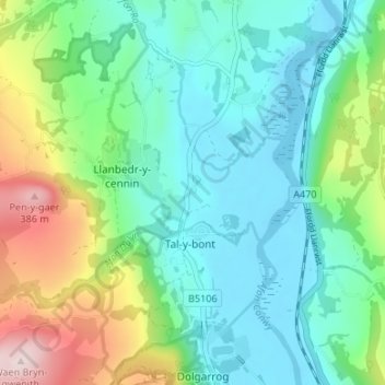 Castell topographic map, elevation, terrain
