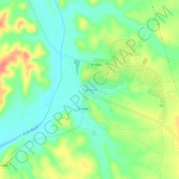 Gibeon topographic map, elevation, terrain