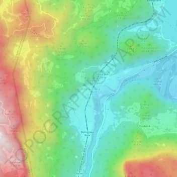 Bohinjska Bela topographic map, elevation, terrain