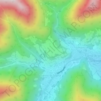 Colder topographic map, elevation, terrain