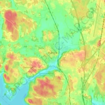 Märsta topographic map, elevation, terrain