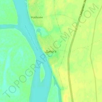 Даерга topographic map, elevation, terrain